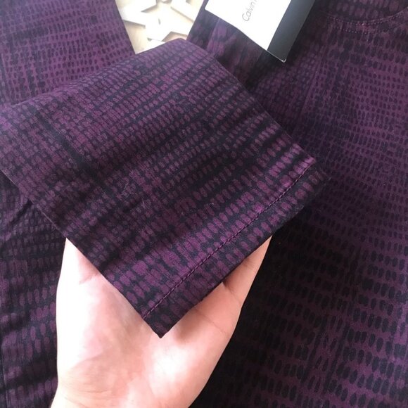 Calvin Klein corduroy animal print Purple and black Skinny Slim Jean pants 4 - Picture 7 of 13